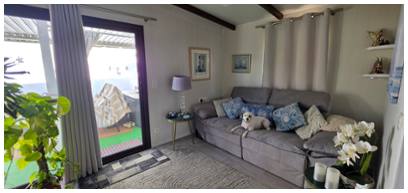 LIving room with patio doors