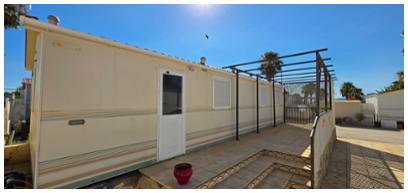 Outside of the mobile home