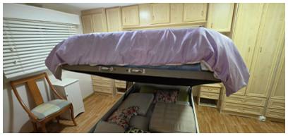 Master bedroom with storage bed