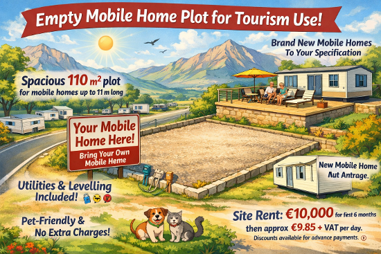  : An empty plot for a new mobile home to be installed