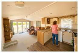 Living area and kitchen